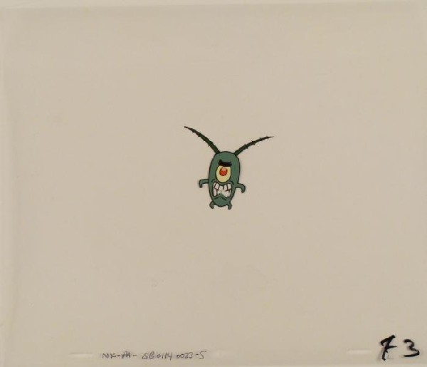 Cel Production Cringing Teeth Original Spongebob: This original animation cel is from the Nickelodeon TV show SpongeBob Squarepants. The story takes place under the deep blue sea in Bikini Bottom, where SpongeBob resides. Sp
