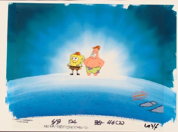 Animation Success Original Cel Animation Background: This original animation cel and reproduction background are from the Nickelodeon TV show SpongeBob Squarepants. The story takes place under the deep blue sea in Bikini&n