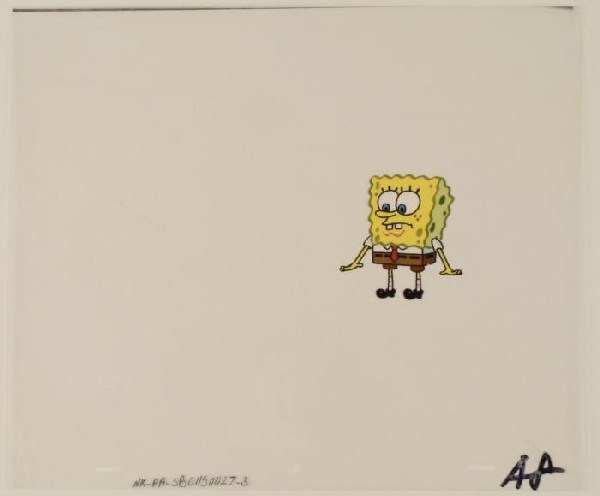 Cel Animation Hands Down SpongeBob Original Art Sponge: This original animation cel is from the Nickelodeon TV show SpongeBob Squarepants. The story takes place under the deep blue sea in Bikini Bottom, where SpongeBob resides. Sp