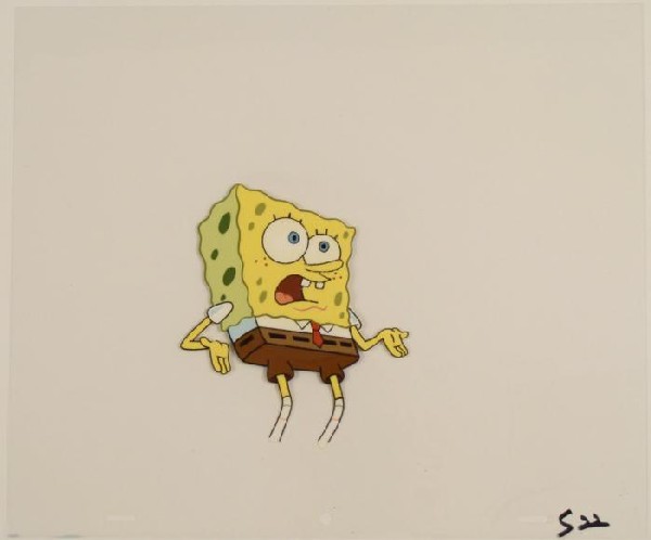 What Did I Do SpongeBob Original Animation Art Cel Cool: This original animation cel is from the Nickelodeon TV show SpongeBob Squarepants. The story takes place under the deep blue sea in Bikini Bottom, where SpongeBob resides. Sp