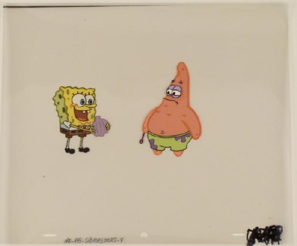 Clam Original Animation Art SpongeBob Cel Patrick Star: This original animation cel is from the Nickelodeon TV show SpongeBob Squarepants. The story takes place under the deep blue sea in Bikini Bottom, where SpongeBob resides. Sp