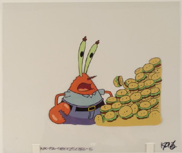 Original Production Cel 8th Wonder Spongebob Art: This original animation cel is from the Nickelodeon TV show SpongeBob Squarepants. The story takes place under the deep blue sea in Bikini Bottom, where SpongeBob resides. Sp