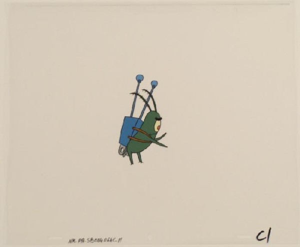 Touch SpongeBob Brain Original Animation Art Cel Cool: This original animation cel is from the Nickelodeon TV show SpongeBob Squarepants. The story takes place under the deep blue sea in Bikini Bottom, where SpongeBob resides. Sp
