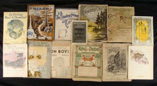 1846, 1870 + 1900s-1920s (14) Music Sheets: Here is a variety lot of fourteen early Twentieth century (1900's-1920's; one is from 1846, one is from 1870) music sheets. The music is from a wide variety of styles and arti