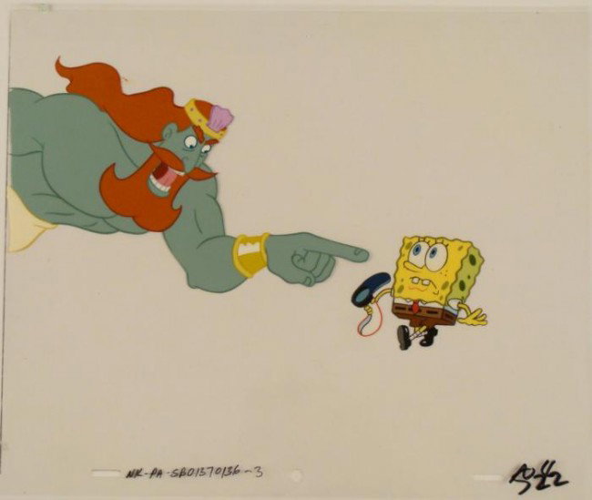 Cel Production Not Good Enough Original Spongebob Art: This original animation cel is from the Nickelodeon TV show SpongeBob Squarepants. The story takes place under the deep blue sea in Bikini Bottom, where SpongeBob resides. Sp