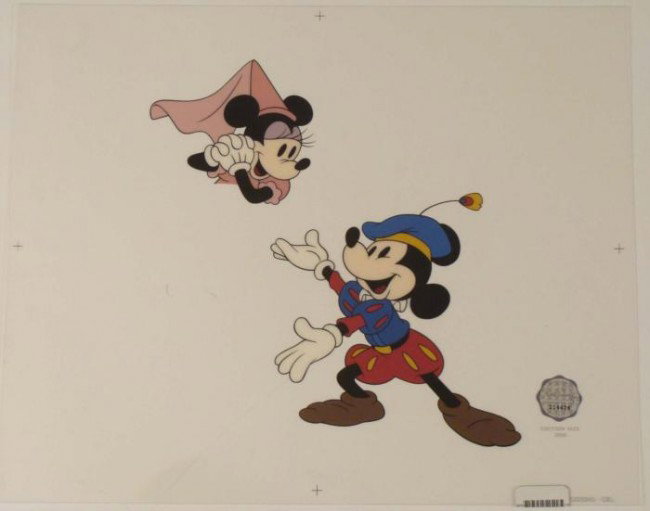 Disney Mickey And Minnie Romeo & Juliet Sericel Art: Disney Mickey And Minnie Romeo & Juliet Sericel Art Condition: Very Good; some light spots and scratches There is a Serigraph cel sticker Size: 11" x 13 1/2" This is a Limited Edition Cel </