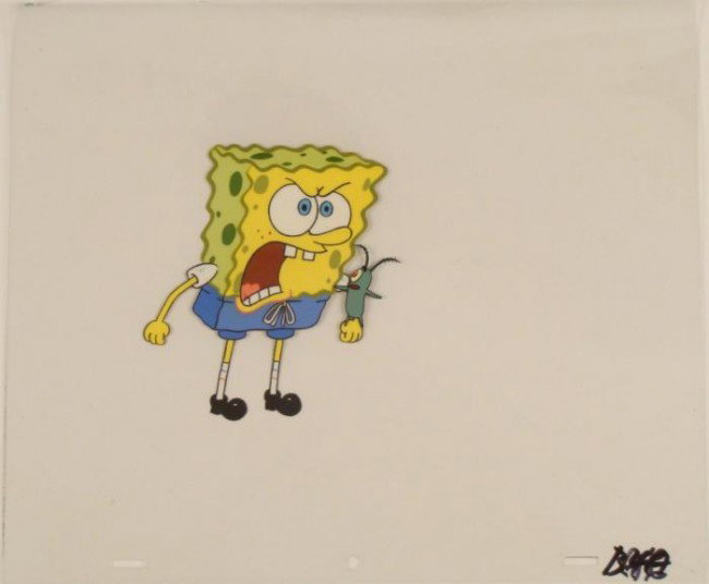 Furious Frenzy Original Animation SpongeBob Art Cel: This original animation cel is from the Nickelodeon TV show SpongeBob Squarepants. The story takes place under the deep blue sea in Bikini Bottom, where SpongeBob resides. Sp