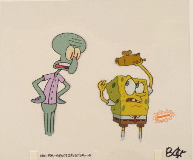 Spongebob Production Original Im Gonna Do it Cel Art: This original animation cel is from the Nickelodeon TV show SpongeBob Squarepants. The story takes place under the deep blue sea in Bikini Bottom, where SpongeBob resides. Sp