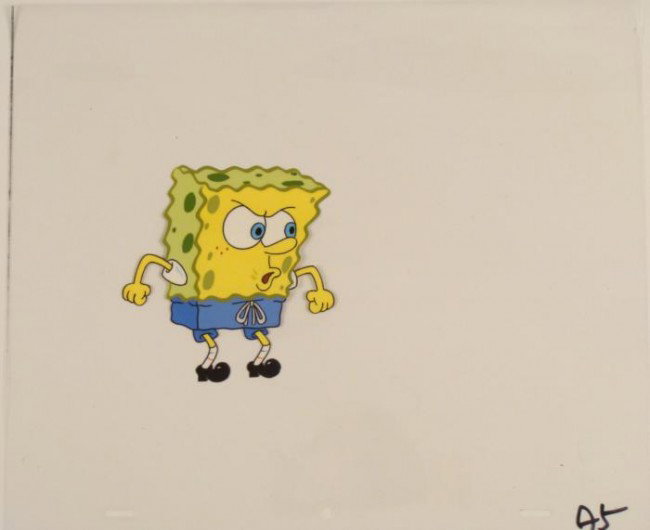 Be Assertive Original Animation Art SpongeBob Cel: This original animation cel is from the Nickelodeon TV show SpongeBob Squarepants. The story takes place under the deep blue sea in Bikini Bottom, where SpongeBob resides. Sp