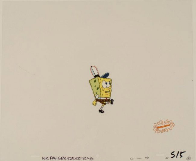Krusty Krab Hat Walk Original Animation SpongeBob Cel: This original animation cel is from the Nickelodeon TV show SpongeBob Squarepants. The story takes place under the deep blue sea in Bikini Bottom, where SpongeBob resides. Sp