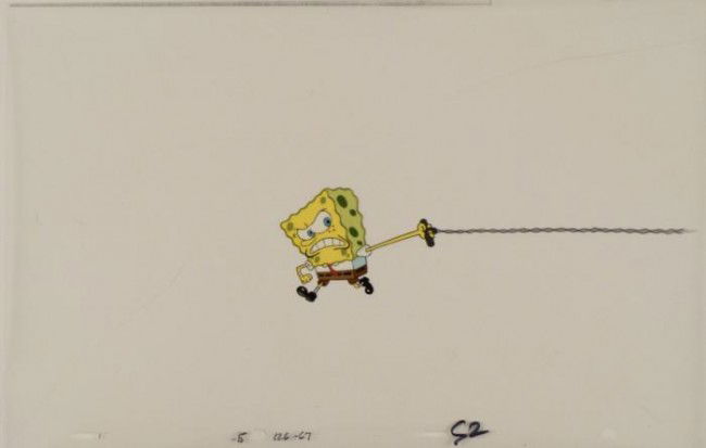 Production Are You Kidding Me Original Spongebob Cel: This original animation cel is from the Nickelodeon TV show SpongeBob Squarepants. The story takes place under the deep blue sea in Bikini Bottom, where SpongeBob resides. Sp