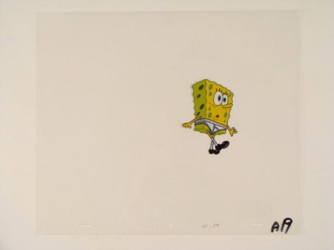 Cel Production Spongebob One False Move Original Art: This original animation cel is from the Nickelodeon TV show SpongeBob Squarepants. The story takes place under the deep blue sea in Bikini Bottom, where SpongeBob resides. Sp