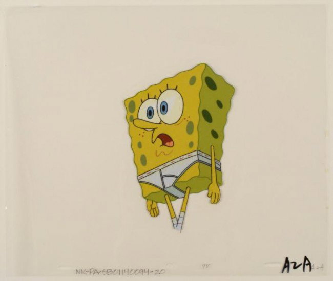 Plankton Control Cel Original Production Art SpongeBob: This original animation cel is from the Nickelodeon TV show SpongeBob Squarepants. The story takes place under the deep blue sea in Bikini Bottom, where SpongeBob resides. Sp