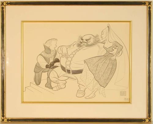 Signed Framed Hirschfeld Phoenix Lithograph Art Print: This original lithograph is by the "Line King" - Al Hirschfeld (U.S. 1903 - 2003). It was a part of a series of ads that Al Hirschfeld created for the CBS Play of the Week. In 1960, off-set lithograph
