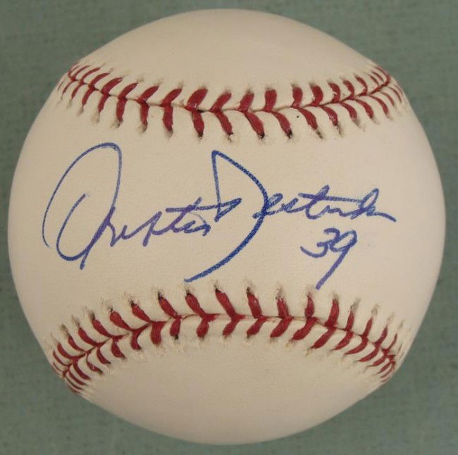 Orestes Destrade Signed Baseball Yankees Marlins: This baseball was signed by former first baseman Orestes Destrade. The autograph is in blue ballpoint. The ball is a Rawlings Official Major League Selig model. It is in mint condition. Orestes Destra