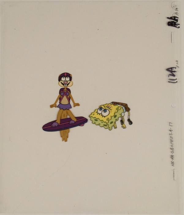 Cel Let the Wind Take You Spongebob Original Animation: This original animation cel is from the Nickelodeon TV show SpongeBob Squarepants. The story takes place under the deep blue sea in Bikini Bottom, where SpongeBob resides. Sp