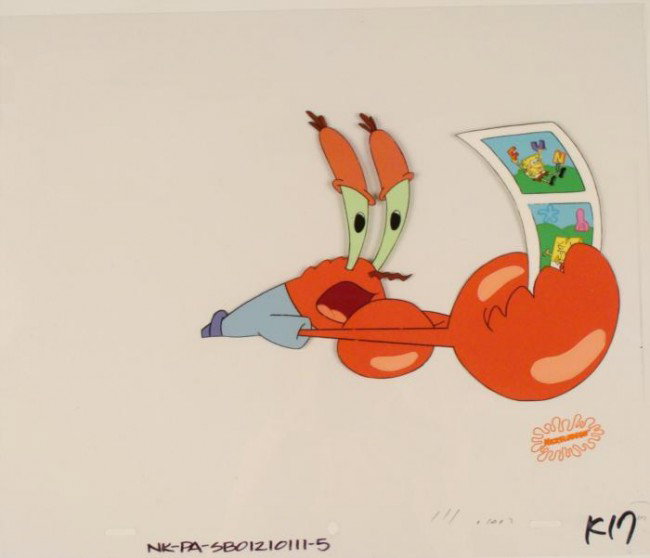 Cel Animation Can You Believe This Original Spongebob: This original animation cel is from the Nickelodeon TV show SpongeBob Squarepants. The story takes place under the deep blue sea in Bikini Bottom, where SpongeBob resides. Sp