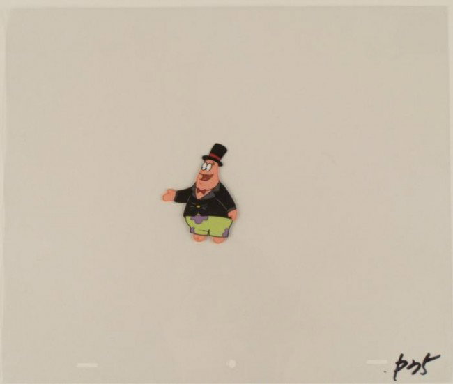 Patrick Original Animation SpongeBob Cel Hand Shake Art: This original animation cel is from the Nickelodeon TV show SpongeBob Squarepants. The story takes place under the deep blue sea in Bikini Bottom, where SpongeBob resides. Sp