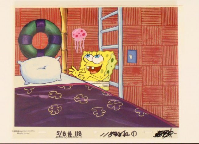 Background Animation Spongebob Get You Cel Original:  This original animation cel and reproduction backgro