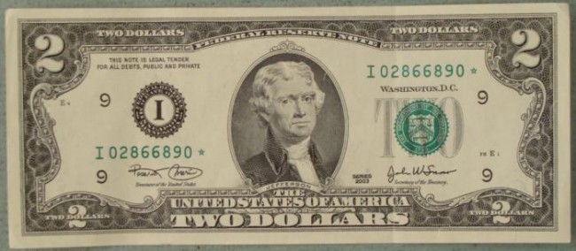 2003 UNC $2 Dollar Star Note Bill I Mint Minneapolis: 2003 $2 Star Note Mint mark: I (Minneapolis) Condition: Uncirculated