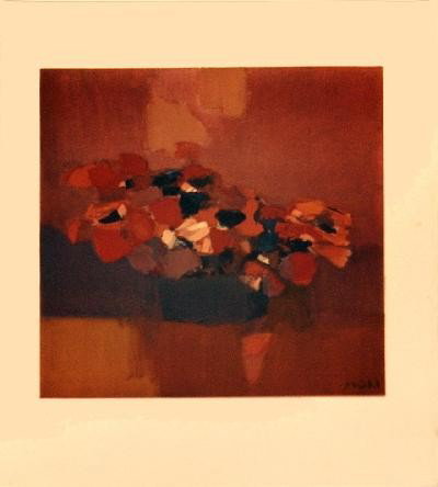 1963 Muhl Les Anemones Mourlot Lithograph: Reference #: ULXX3302 Artist Name: Muhl, Roger Title: Les Anemones Medium: Lithograph Edition Size: 850 Year: 1963 Paper Size: 12.75 x 9.75 inches Image Size: 8.75 x 7.75 inches Condition: B: Very Goo
