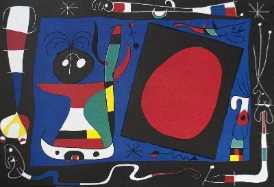 1957 Miro Woman At The Mirror Lithograph: Reference #: ULXX8559 Artist Name: Miro, Joan Title: Woman At The Mirror Medium: Lithograph Edition Size: unknown Year: 1957 Paper Size: 11.5 x 16.75 inches Image Size: 11.50 x 17 inches Condition: A-