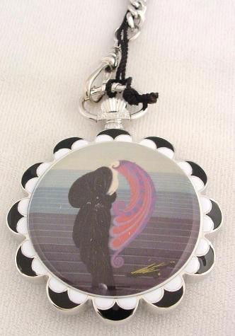 Deco Erte Mens Pocket Watch Premier Offer Art to Wear: This chic Art Deco pocket watch-created under license from an original design by Erté himself — is offered for sale here for the first time ANYWHERE! A famous Erté image and his di