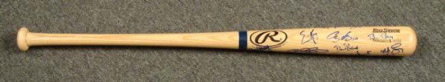 2006 San Diego Padres Team Signed Bat NL Div Champs COA: This bat was team signed in blue Sharpie by 19 members of the 2006 San Diego Padres. This team finished 1st in National League West division. The players include: Trvor Hoffman, Jake Peavy, Adrian Gon