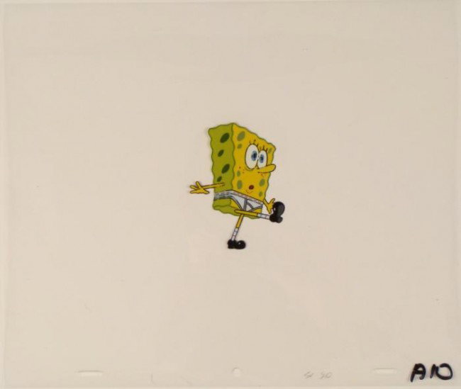 Spongebob Under a Spell Cel Original Production Art: This original animation cel is from the Nickelodeon TV show SpongeBob Squarepants. The story takes place under the deep blue sea in Bikini Bottom, where SpongeBob resides. Sp