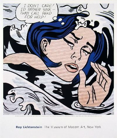 Lichtenstein Drowning Girl (Sm) Serigraph: Reference #: ULGH1311 Artist Name: Lichtenstein, Roy Title: Drowning Girl (Sm) Medium: Serigraph Edition Size: Open Year: Unknown Paper Size: 27 x 24 inches Image Size: 22 x 22 inches Condition: A: Mi