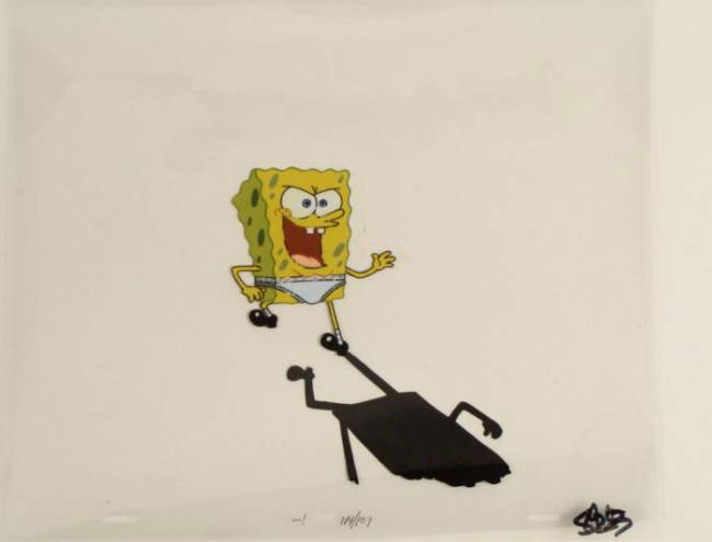 Original SpongeBob Sad Face Cel Background Production