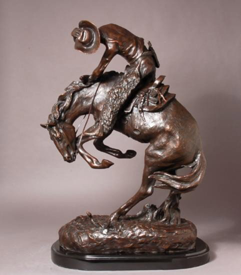 The Rattlesnake Remingtons Personal Favorite: Of all his bronzes, this is Frederic Remington's own favorite. "The Rattlesnake" is a dynamic achievement of action, danger and Realism permanently suspended in motion. The lean and quick rider lifted