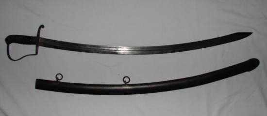 Cavalry saber Model 1833: Rare US Military saber: Marked US- P-LS N. Starr: Cavalry saber Model 1833. 38 inches. Curved blade. Original Scabbard. Excellent Condition.