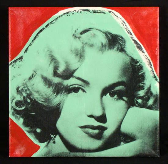 Steve Kaufman Print On Canvas Marilyn Monroe: This limited edition Marilyn Monroe print is also hand embellished, making it a unique and original piece. The photo image of Marilyn in a quiet pose is given an extra intensity with the overlaid gree