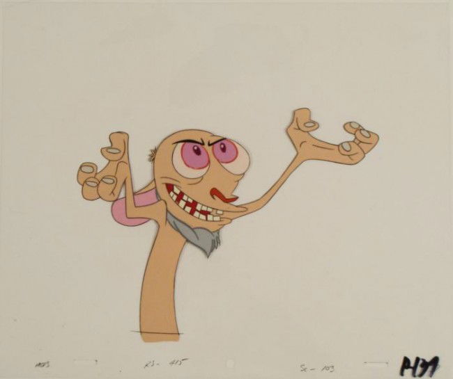 Animation Cel Original Ren And Stimpy Genius Art Beard: This is an original production animation cel from the Nickelodeon TV show Ren & Stimpy. The show follows two characters - Ren, a crazy Chihuahua - and - Stimpy, an incredibly stupid