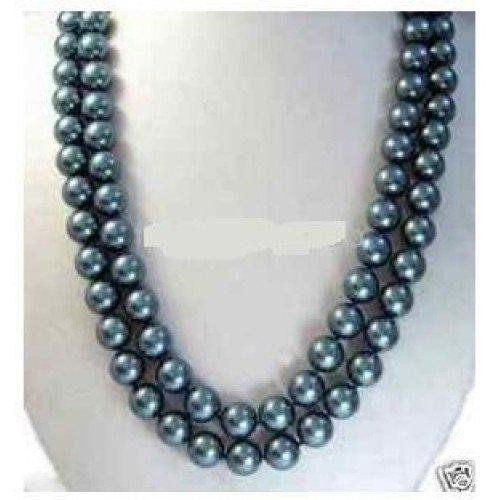 Genuine 36IN Tahitian 9-10mm BLACK PEARL NECKLACE: Genuine 36IN Tahitian 9-10mm BLACK PEARL NECKLACE
