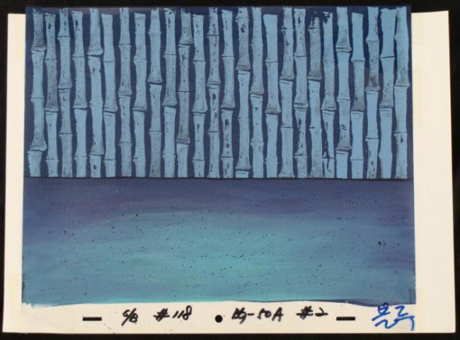 Blue World Wall Original SpongeBob Cel Art Production: This original animation cel is from the Nickelodeon TV show SpongeBob Squarepants. The story takes place under the deep blue sea in Bikini Bottom, where SpongeBob resides. Sp
