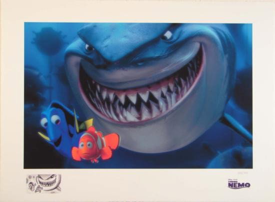 FINDING NEMO Disney Pixar Art Paper Print LE + Remarque: Don't miss this limited edition giclée print on paper featuring characters from the Disney/Pixar Film Finding Nemo. This image, titled "Fish Are Friends", features Nemo's dad, Marlin; Nemo's frie