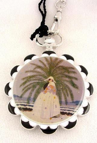 Deco Erte Mens Pocket Watch Premier Offer New Gift: This divinely Deco pocket watch — created under license from an original design by Erté — is offered for sale here for the first time ANYWHERE! A famous Erté image and his di