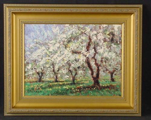 Framed Sammoun MORNING IN MAY Landscape Art Canvas: This luscious Impressionistic landscape by well-known Lebanese born artist Samir Sammoun offers the collector of contemporary art all of the richness and depth of an original painting at the cost of a