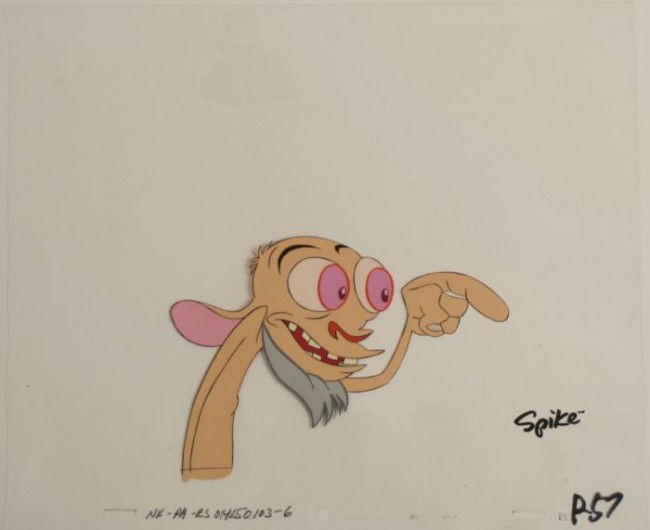 Cel Original Animation Art Ren And Stimpy Beard: This is an original production animation cel from the Nickelodeon TV show Ren & Stimpy. The show follows two characters - Ren, a crazy Chihuahua - and - Stimpy, an incredibly stupid