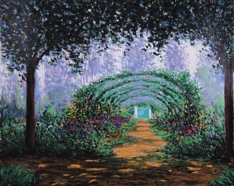 Scoppettone MONETS GARDEN Impressionist Art Print: This beautiful signed limited edition print by the popular contemporary American Impressionist, James Scoppettone: Title: "Monet's Garden" Limited edition serigraph on paper Signed and numbered from