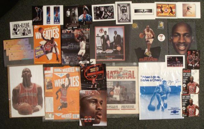 Michael Jordan Lot Magazines Pins Photos Wheaties Box: He is an icon and a legend. The greatest basketball player to ever step forth on the court. Michael Jordan was a sight to see. Jordan was the Rookie of the Year, 10x's NBA first team