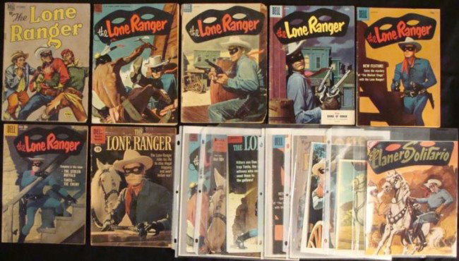 7 Lone Ranger Dell Comic Books Vintage Lot 1950s: Here are 7 Lone Ranger Comic Books published by Dell in the late 1940's and 1950's. Included are the following exciting original issues: No. 15, 1949 -good, with creases and wear No. 64, 1953 -good, w