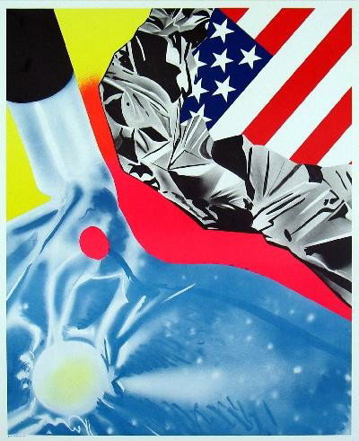 Rosenquist At Leo Castellis Poster: Reference #: ULAW1638 Artist Name: Rosenquist, James Title: At Leo Castelli's Medium: Offset Lithograph Edition Size: 100 Year: Unknown Paper Size: 26.75 x 21.75 inches Image Size: 25.75 x 20.75 inche