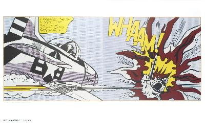 Lichtenstein Whaam (Diptych) Poster: Reference #: ULAW1117 Artist Name: Lichtenstein, Roy Title: Whaam (Diptych) Medium: Offset Lithograph Edition Size: Open Year: Unknown Paper Size: 31.25 x 47 inches Image Size: 19.25 x 45 inches Condi