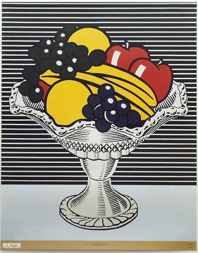 Lichtenstein Still Life with Crystal Bowl Poster: Reference #: ULMG1057 Artist Name: Lichtenstein, Roy Title: Still Life with Crystal Bowl Medium: Offset Lithograph Edition Size: 2000 Year: Unknown Paper Size: 34 x 24 inches Image Size: 32 x 24 inche