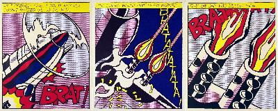 Lichtenstein As I Opened Fire (Triptych) Poster: Reference #: ULAW1114 Artist Name: Lichtenstein, Roy Title: As I Opened Fire (Triptych) Medium: Offset Lithograph Edition Size: Open Year: Unknown Paper Size: 25 x 62 inches Image Size: 23.75 x 19.5 i