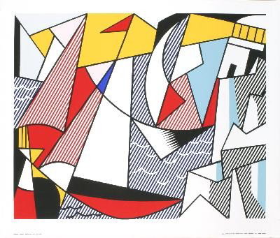 1973 Lichtenstein Sailboats Serigraph: Reference #: ULEF5500 Artist Name: Lichtenstein, Roy Title: Sailboats Medium: Serigraph Edition Size: Unknown Year: 1973 Paper Size: 25 x 29.5 inches Image Size: 21.5 x 26.5 inches Condition: B: Very 