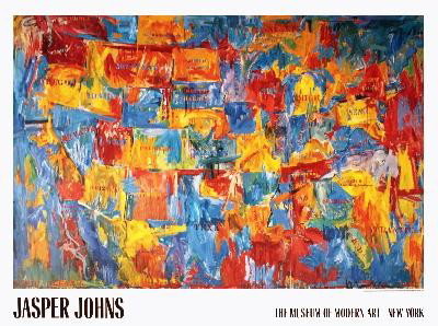 Johns Map (lg) Poster: Reference #: ULGH1579 Artist Name: Johns, Jasper Title: Map (lg) Medium: Offset Lithograph Edition Size: Unknown Year: Unknown Paper Size: 48 x 68 inches Image Size: 40.5 x 64 inches Condition: A: Min